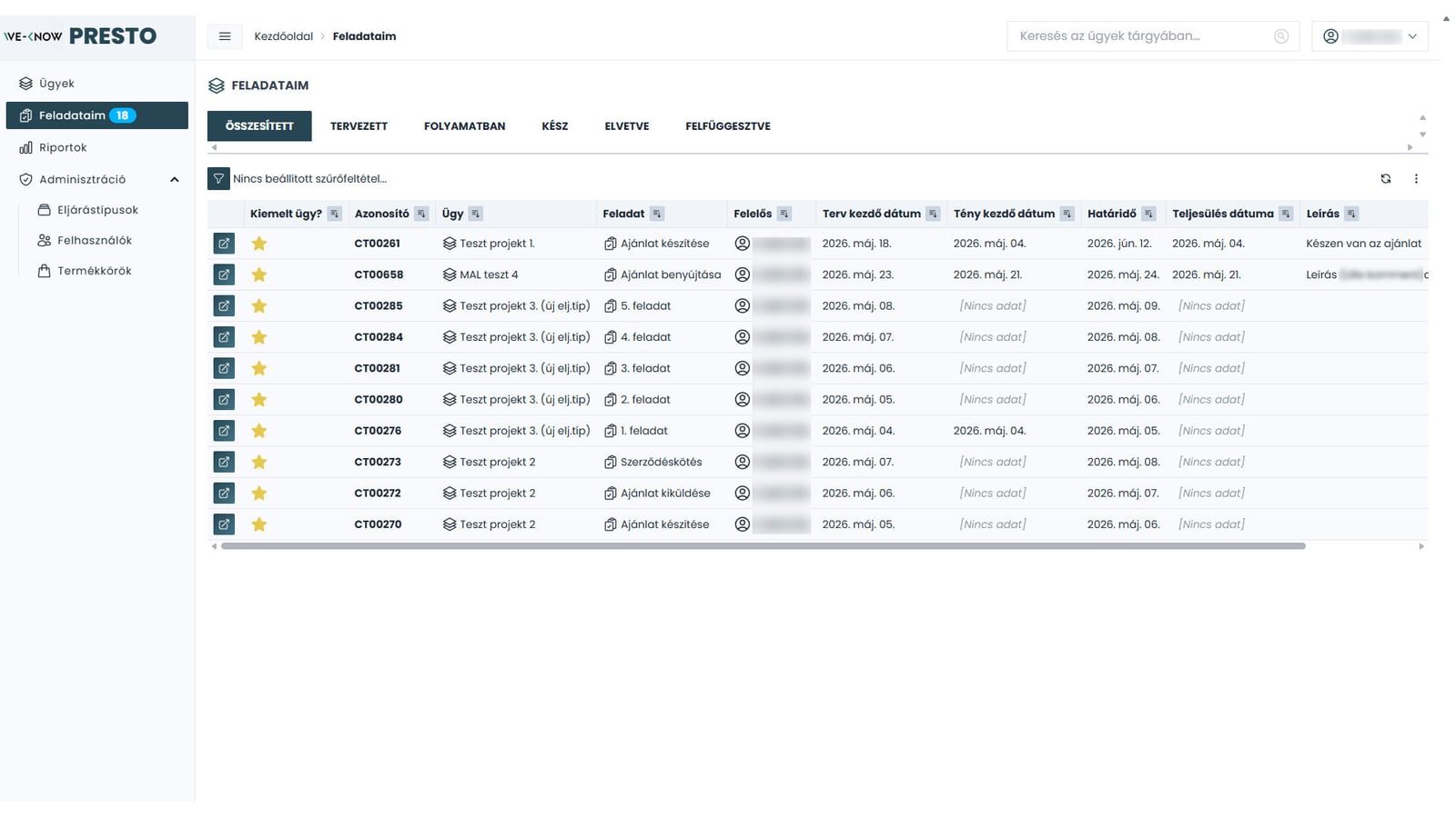 Presto — Workflow-alapú ügy- és feladatmenedzsment rendszer